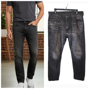 Levis 505 men's faded black straight leg jeans size 36 32